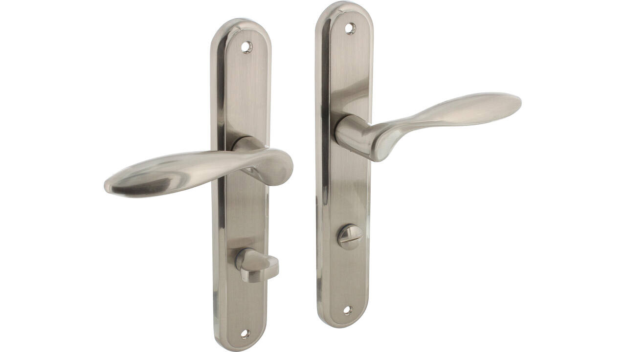 Intersteel Deurkruk George op schild ovaal 242x43mm nikkel mat