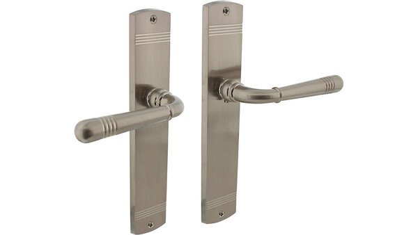 Intersteel Deurkruk Helena op schild afgerond 235x45mm nikkel mat