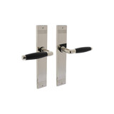 Intersteel Deurkruk Ton basic met schild rechthoekig met rillen 235x43mm nikkel/zwart