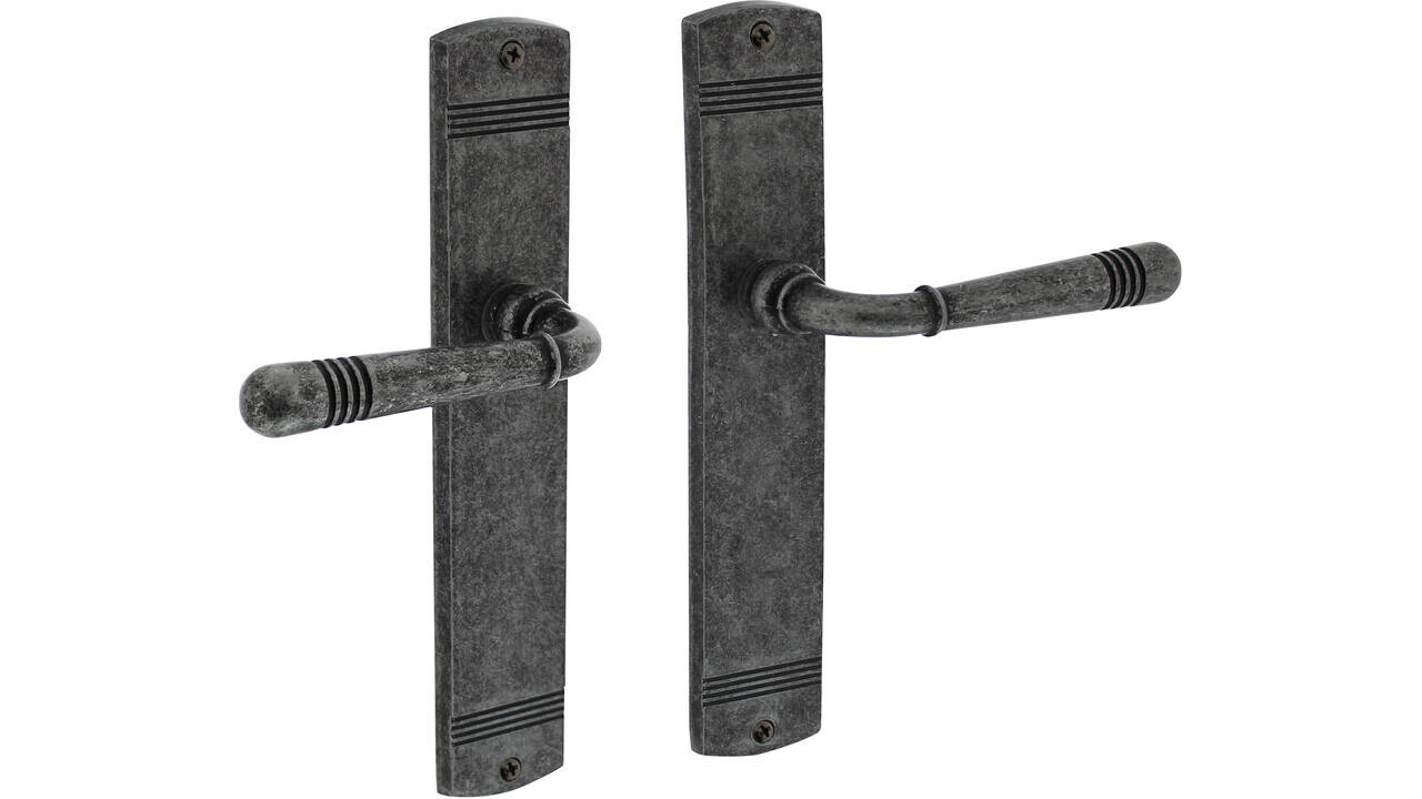 Intersteel Deurkruk Helena op schild afgerond 235x45mm oud grijs