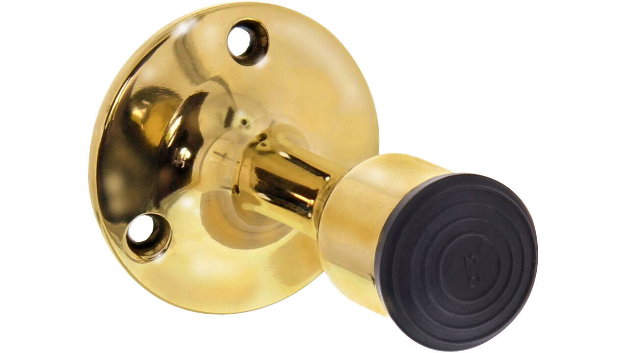 Intersteel Deurstop recht ø55x85mm wandmontage messing ongelakt