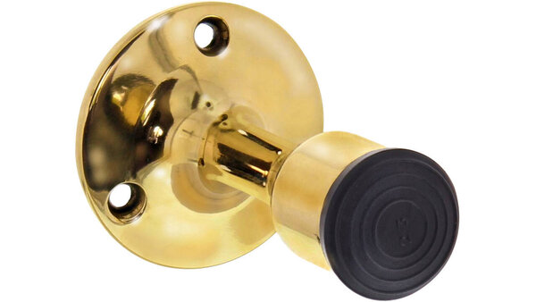 Intersteel Deurstop recht ø55x85mm wandmontage messing ongelakt