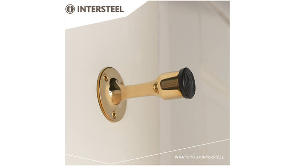 Intersteel Deurstop recht ø55x85mm wandmontage messing ongelakt