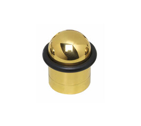 Intersteel Deurstop met zwarte ring ø32x45mm messing gelakt