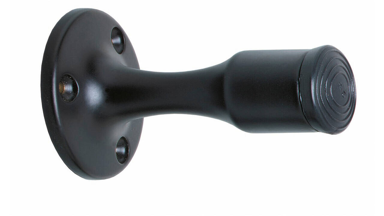 Intersteel Deurstop recht ø55x85mm wandmontage zwart