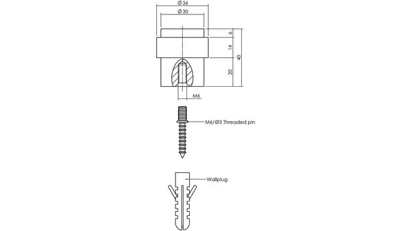 Intersteel Deurstop ø30x40mm vloermontage zwart