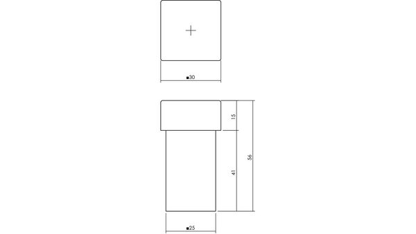 Intersteel Deurstop vierkant 56x30x30mm universele montage zwart