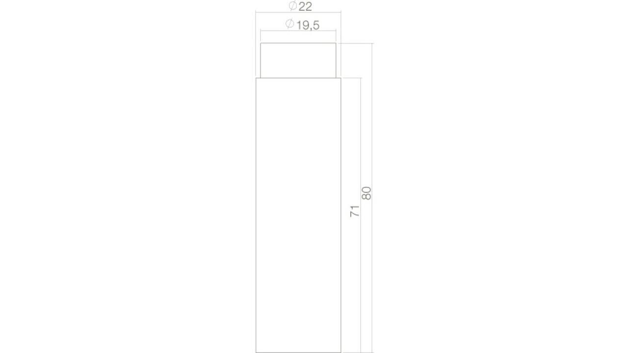 Intersteel Deurstop ø22x80mm wandmontage zwart