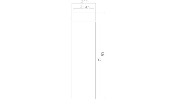Intersteel Deurstop ø22x80mm wandmontage zwart
