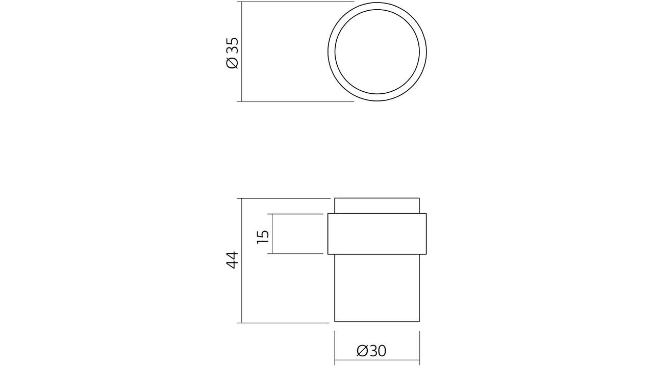 Intersteel Deurstop ø30x40mm vloermontage rvs