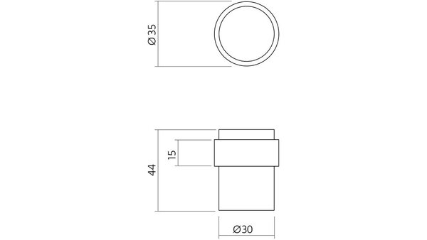 Intersteel Deurstop ø30x40mm vloermontage rvs