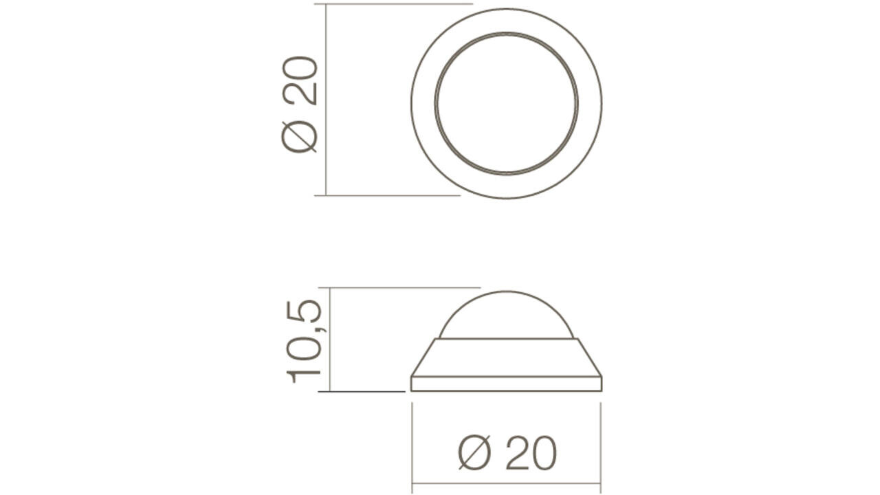 Intersteel Deurstop bol ø20x10mm wandmontage rvs