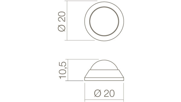 Intersteel Deurstop bol ø20x10mm wandmontage rvs