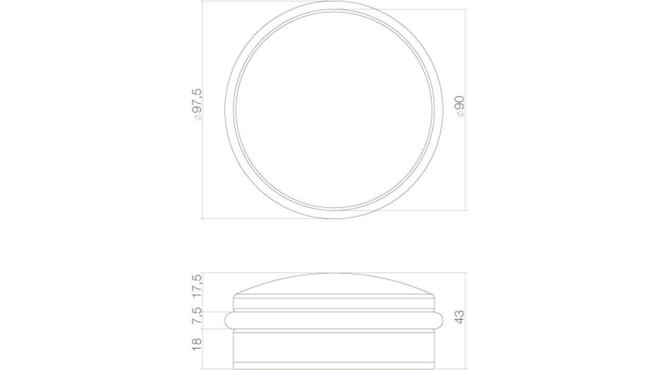 Intersteel Deurstop Rondo ø100x50mm, aanslag hoogte 31mm rvs