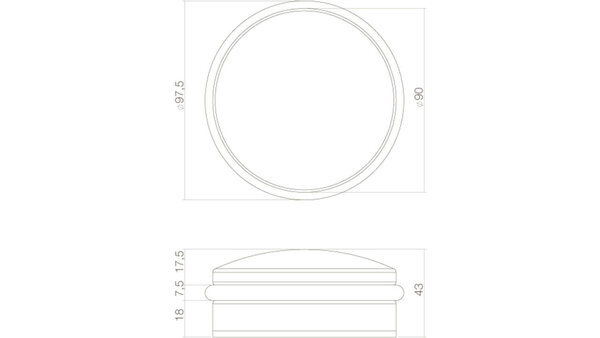 Intersteel Deurstop Rondo ø100x50mm, aanslag hoogte 31mm rvs