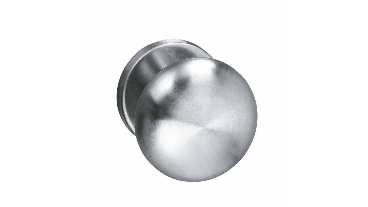 Intersteel Knopkruk Paddenstoel op rozet met ring rvs