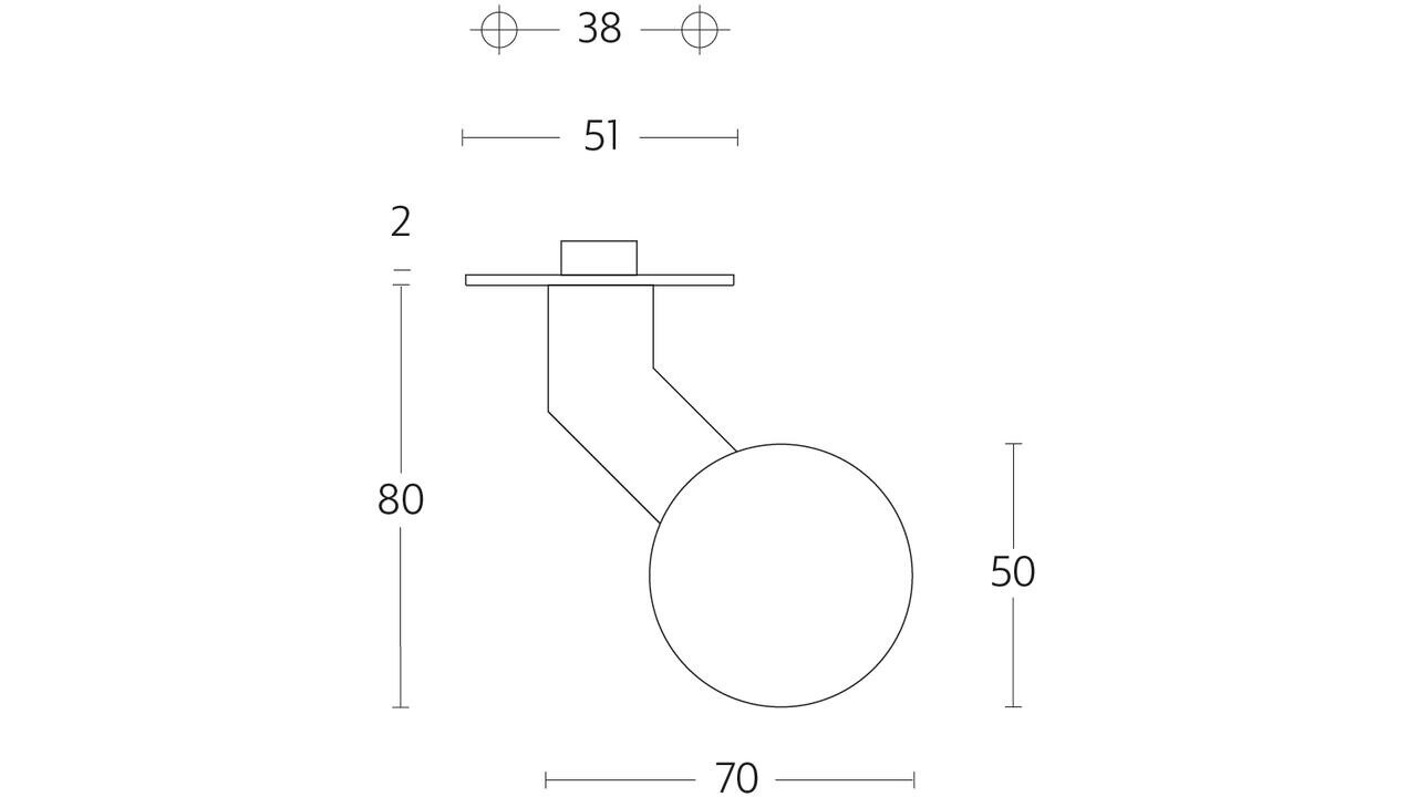 Intersteel Knoprozet ø51x2mm met vaste knop bol/schuin rvs