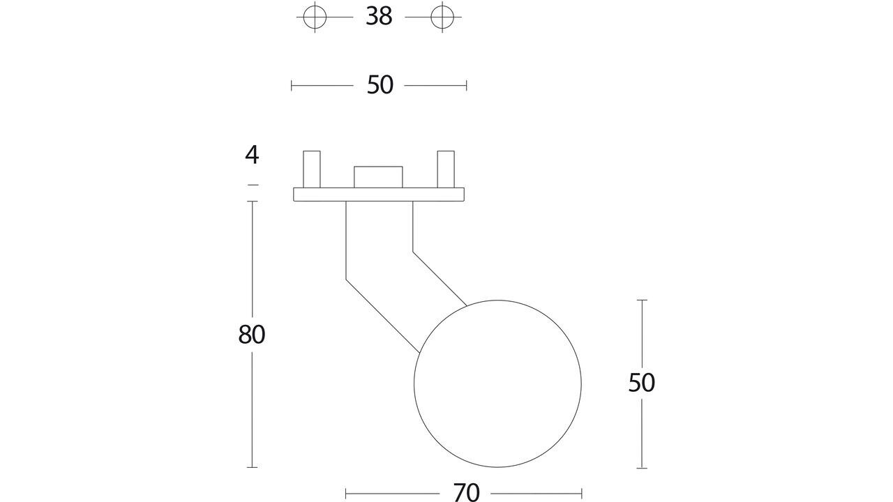 Intersteel Knoprozet verdekt ø53x5mm met nokken en vaste knop bol/schuin rvs Intersteel Knoprozet verdekt ø53x5mm met nokken en vaste knop bol/schuin rvs