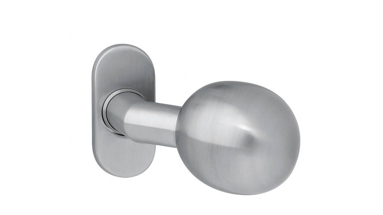 Intersteel Knoprozet verdekt ovaal 65x30x5mm met vaste knop bol/schuin rvs