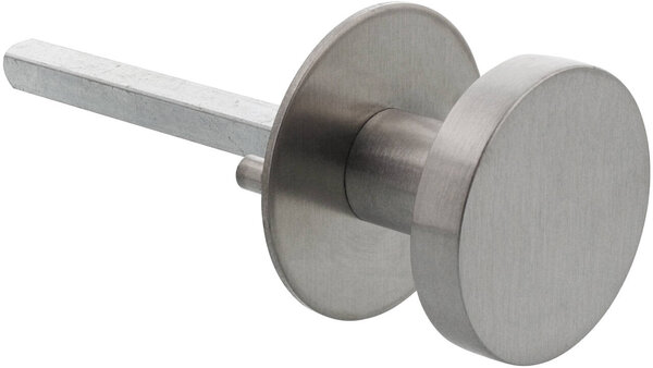 Post & Eger Vaste knop Ø50x10 op ronde rozet Ø55x2mm met draadbussen en inclusief wisselstift 8mm