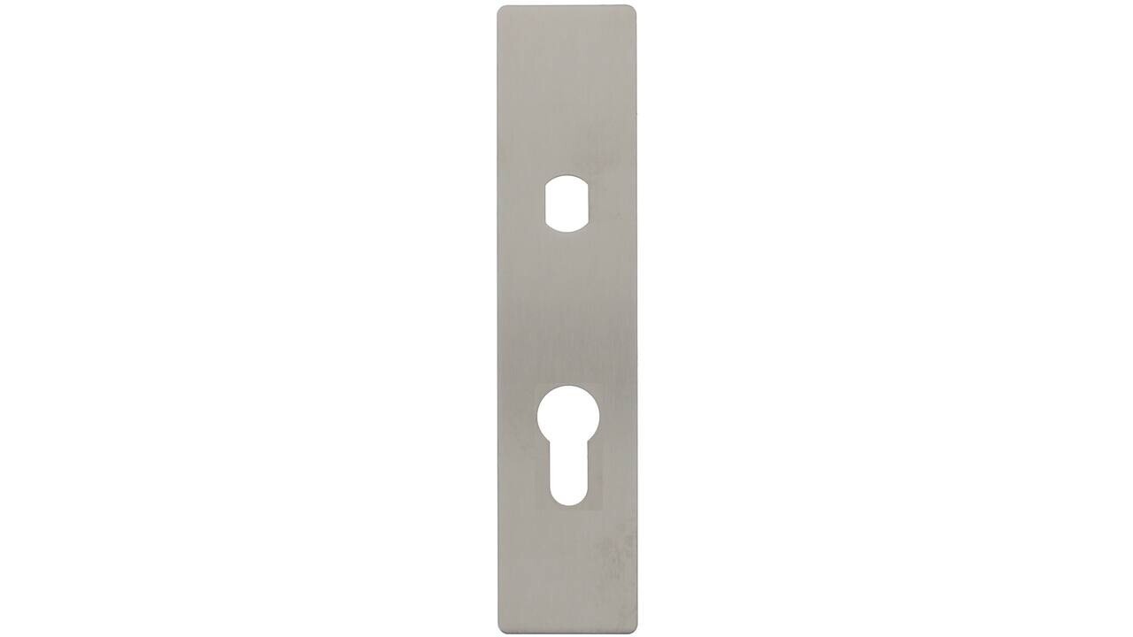 Post & Eger RVS flush rechthoek kortschild BL met Q-gat en 2 draadbussen M4 180x40x2mm