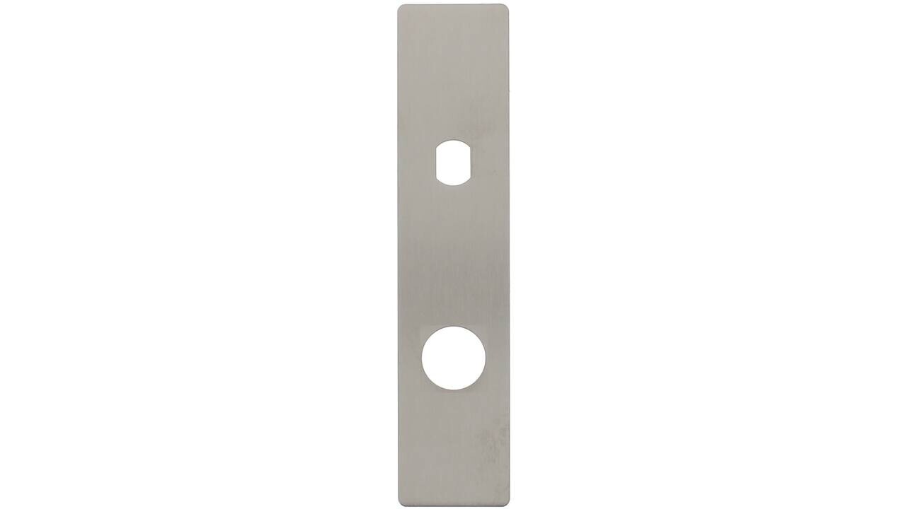 Post & Eger RVS flush rechthoek kortschild BL met Q-gat en 2 draadbussen M4 180x40x2mm
