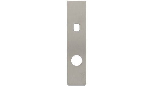 Post & Eger RVS flush rechthoek kortschild BL met Q-gat en 2 draadbussen M4 180x40x2mm