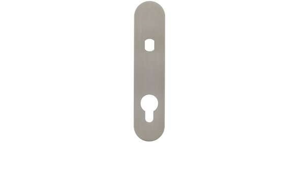 Post & Eger RVS flush afgerond kortschild met Q-gat en 2 draadbussen M4 180x40x2mm
