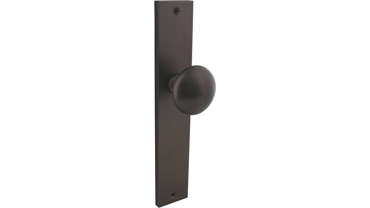 Intersteel Knopschild rechthoekig 245x45x8mm met vaste knop paddenstoel en wisselstift antraciet grijs