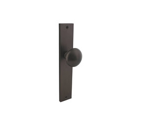 Intersteel Knopschild rechthoekig 245x45x8mm met vaste knop paddenstoel en wisselstift antraciet grijs
