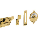 Intersteel WC-overslag vlak met tekst "vrij / bezet" messing ongelakt