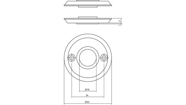 Intersteel Rozetten ø50x5mm messing getrommeld
