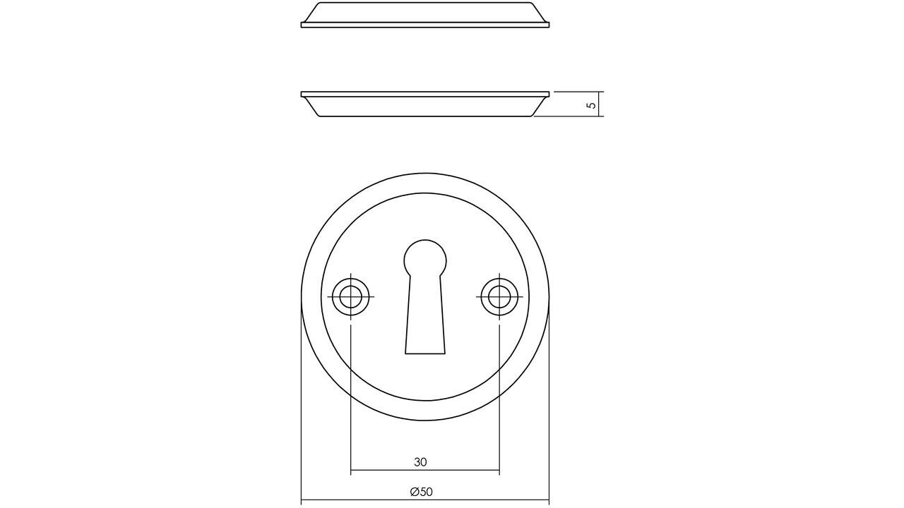 Intersteel Rozetten ø50x5mm messing getrommeld