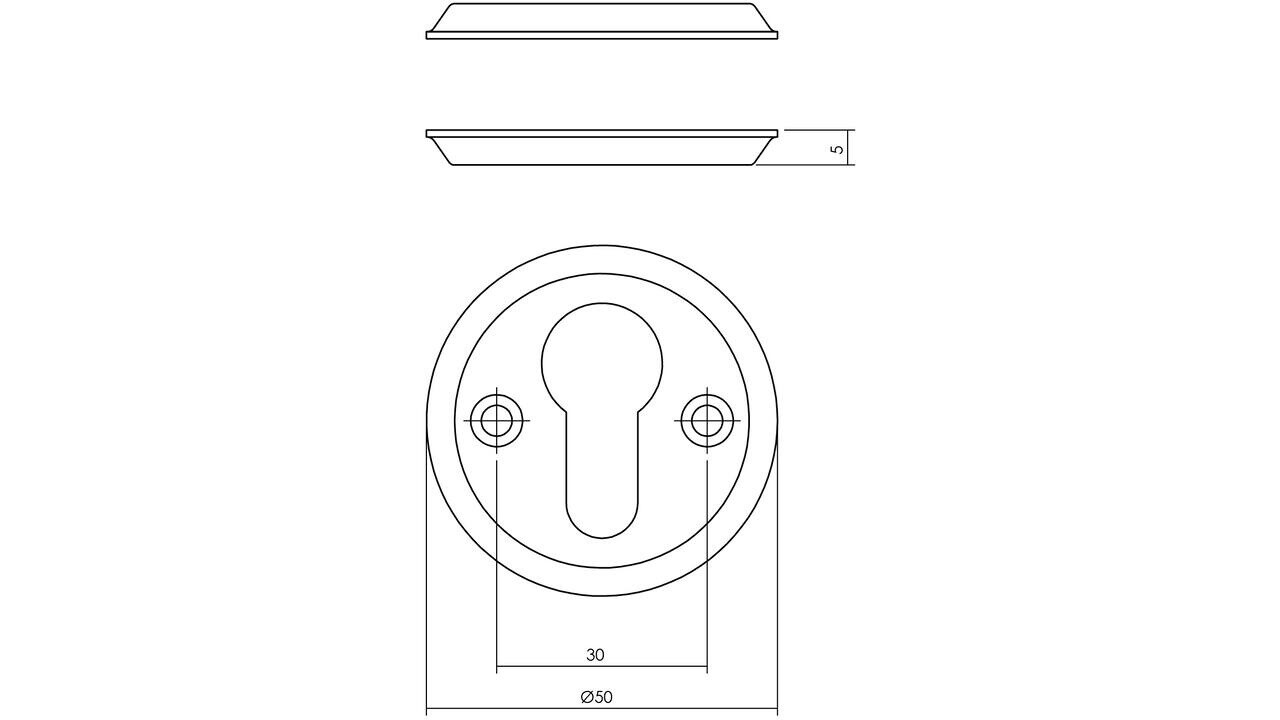 Intersteel Rozetten ø50x5mm messing getrommeld