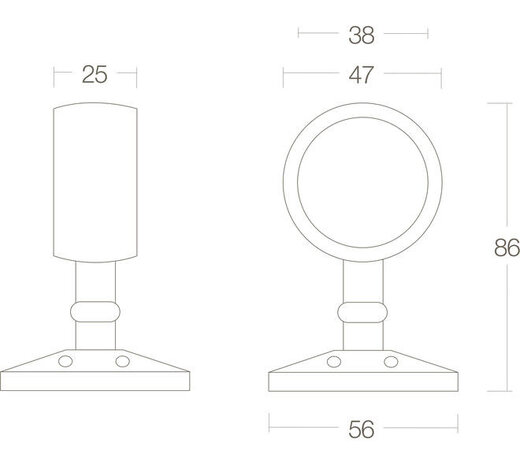 Intersteel  Leuning/touwoog messing gelakt