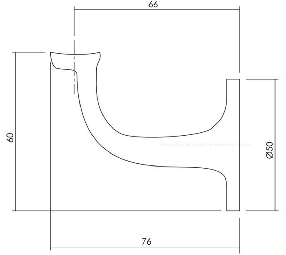 Intersteel Leuninghouder verdekt met vlak of hol zadel chroom