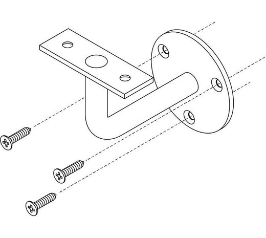 Intersteel Leuninghouder verdekt met vlak of hol zadel chroom