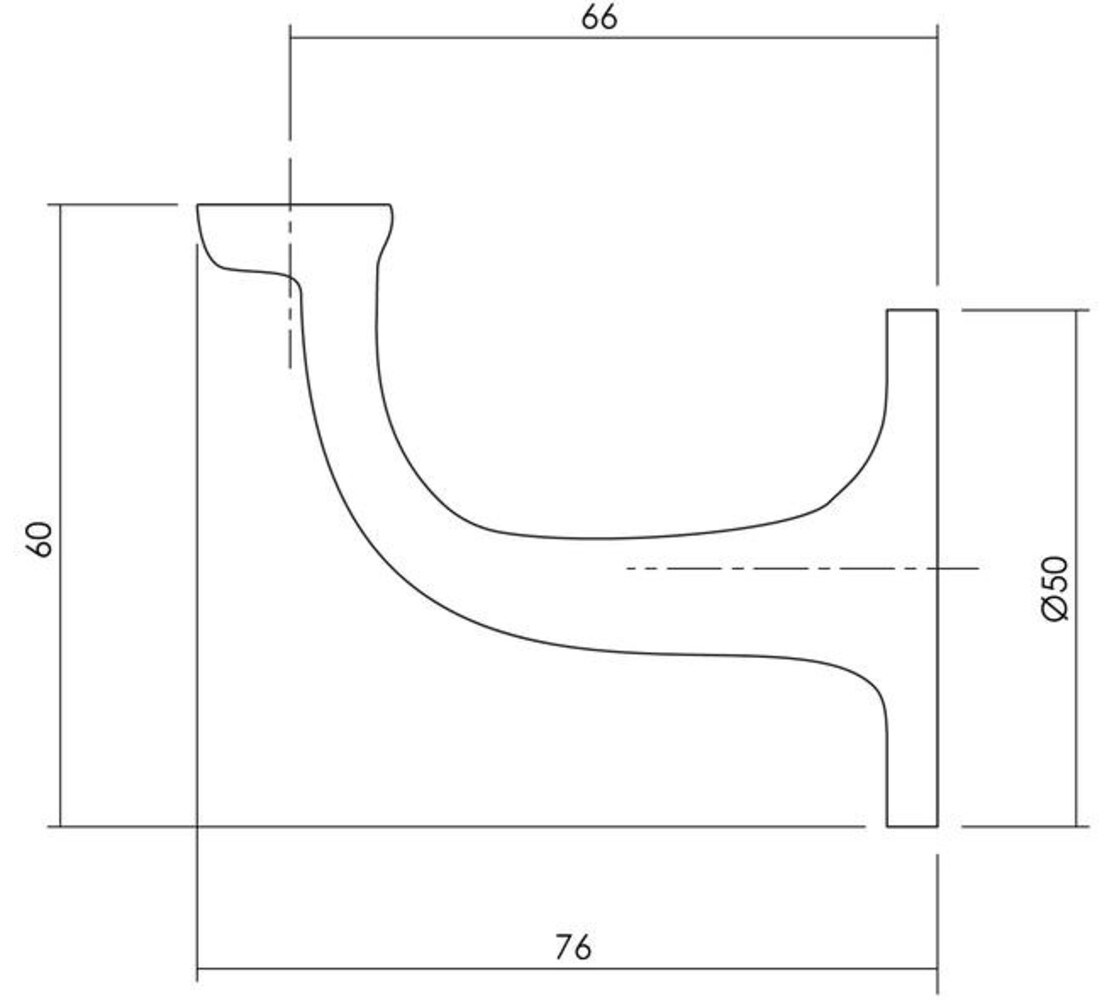 Intersteel Leuninghouder verdekt met vlak of hol zadel zwart