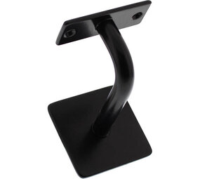 Intersteel Leuninghouder verdekt gebogen vierkant met vlak of hol zadel zwart