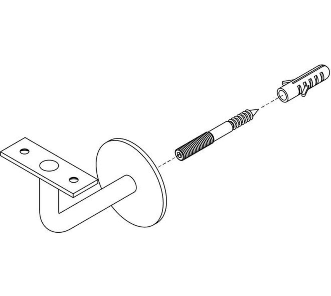 Intersteel Leuninghouder verdekt gebogen vierkant met vlak of hol zadel rvs