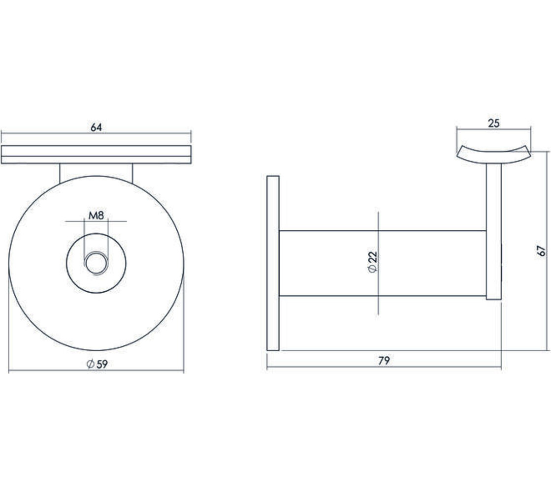 Intersteel  Leuninghouder verdekt zwaar met vlak of hol zadel rvs