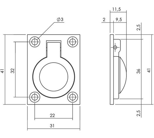 Intersteel Luikring messing nikkel in diverse afmetingen