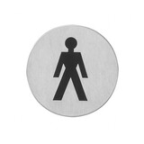 Intersteel Pictogram zelfklevend rond ø76mm WC heren rvs