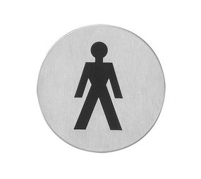 Intersteel Pictogram zelfklevend rond ø76mm WC heren rvs