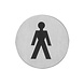 Intersteel Pictogram zelfklevend rond ø76mm WC heren rvs