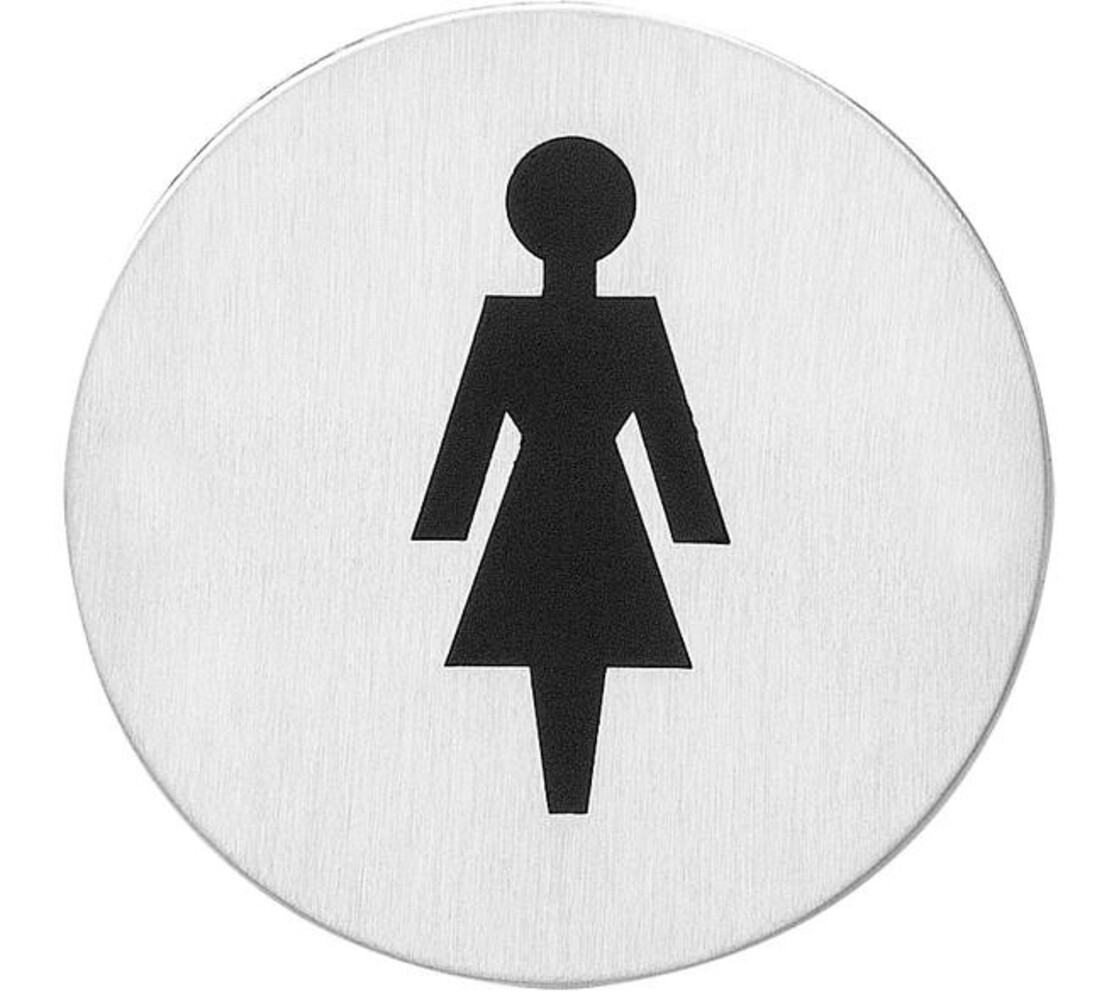 Intersteel Pictogram zelfklevend rond ø76mm WC dames rvs