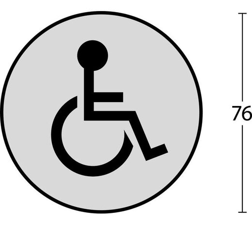 Intersteel Pictogram zelfklevend rond ø76mm WC minder valide rvs Intersteel Pictogram zelfklevend rond ø76mm WC minder valide rvs