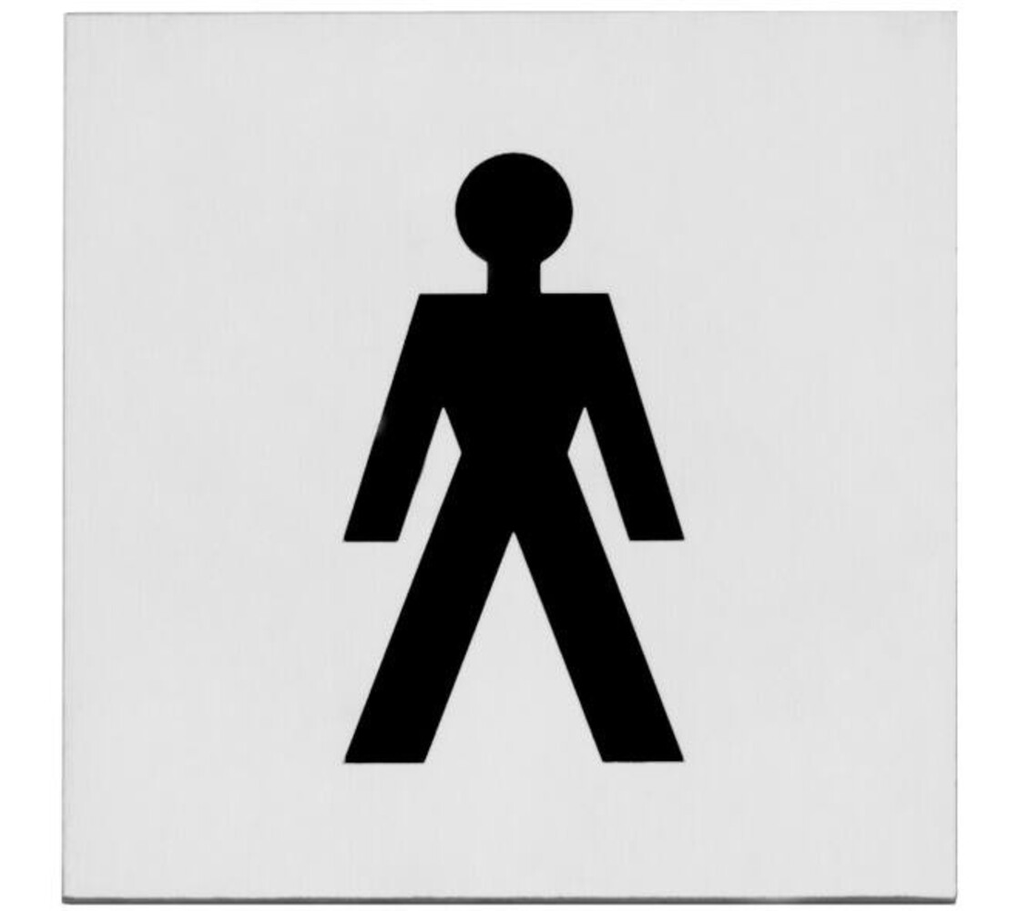 Intersteel  Pictogram zelfklevend vierkant 76x76mm WC heren rvs