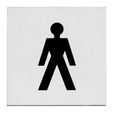 Intersteel Pictogram zelfklevend vierkant 76x76mm WC heren rvs