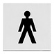 Intersteel  Pictogram zelfklevend vierkant 76x76mm WC heren rvs
